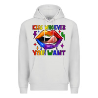 Dove Grey kiss whoever you want Premium Hoodie - JahusDesignShop