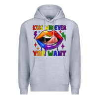 Heather Grey kiss whoever you want Premium Hoodie - JahusDesignShop