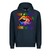 Navy kiss whoever you want Premium Hoodie - JahusDesignShop