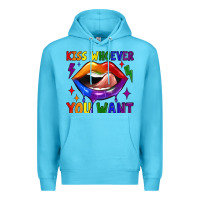 Ocean Blue kiss whoever you want Premium Hoodie - JahusDesignShop