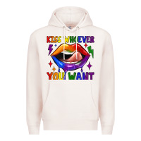 Pale Pink kiss whoever you want Premium Hoodie - JahusDesignShop
