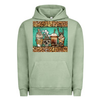 Pigment Oil Green skeleton coffee cups Urban Hoodie - Jasminsmagicworld