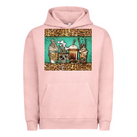 Pigment Salmon skeleton coffee cups Urban Hoodie - Jasminsmagicworld