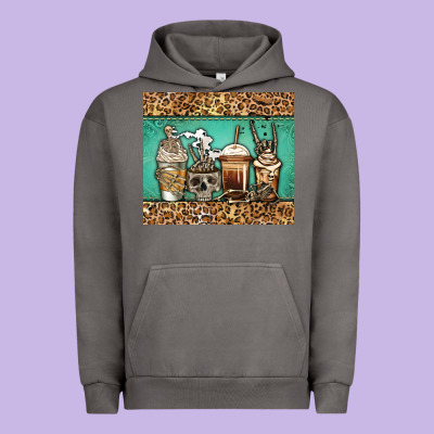 Skeleton Coffee Cups Urban Hoodie Designed By Jasminsmagicworld