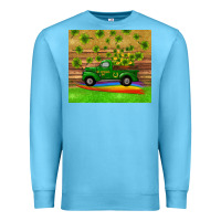 Ocean Blue st patricks day truck shamrock with rainbow tumbler Premium Sweatshirt - RanaPortraitStore
