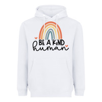 White be a kind Heavyweight Hoodie - Unal Design