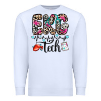 White ekg tech Premium Sweatshirt - Zillion Design Studio