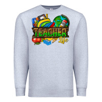 Heather Grey teacher life Premium Sweatshirt - texasbilliewilder