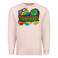 Pale Pink teacher life Premium Sweatshirt - texasbilliewilder