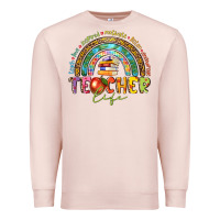 Pale Pink teacher life Premium Sweatshirt - texasbilliewilder