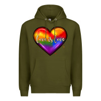 Army Green love is love heart Premium Hoodie - JahusDesignShop
