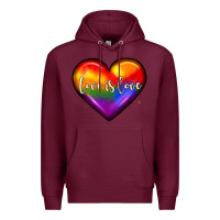 Burgundy love is love heart Premium Hoodie - JahusDesignShop
