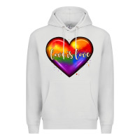 Dove Grey love is love heart Premium Hoodie - JahusDesignShop