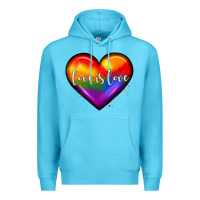 Ocean Blue love is love heart Premium Hoodie - JahusDesignShop