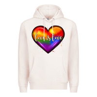 Pale Pink love is love heart Premium Hoodie - JahusDesignShop