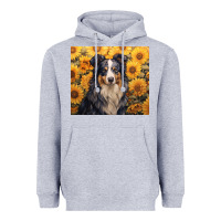 Heather Grey australian shepherd Heavyweight Hoodie - Unal Design