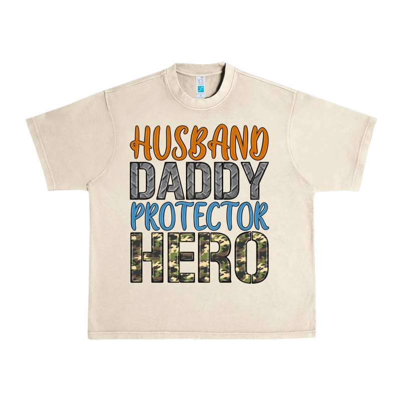 Husband Daddy Protector Hero Urban Heavy Tee by Artiststas | Teevron