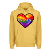 Antique Gold love is love heart Premium Hoodie - JahusDesignShop