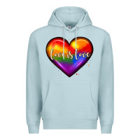 Blue Mist love is love heart Premium Hoodie - JahusDesignShop