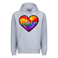 Heather Grey love is love heart Premium Hoodie - JahusDesignShop