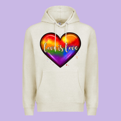 Love Is Love Heart Premium Hoodie Designed By Jahusdesignshop