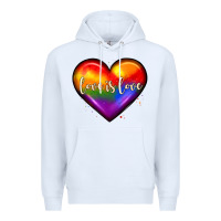 White love is love heart Premium Hoodie - JahusDesignShop