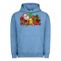 Pigment Pebble Blue nurse with Christmas Urban Hoodie - AdoDesignShop