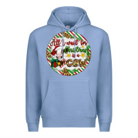 Colony Blue Christmas all i want for christmas is a cow Premium Hoodie - Artiststas