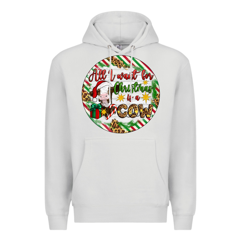 Christmas All I Want For Christmas Is A Cow Premium Hoodie by Artiststas | Teevron