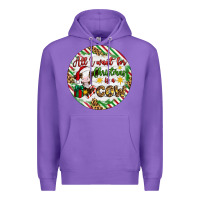Purple Christmas all i want for christmas is a cow Premium Hoodie - Artiststas