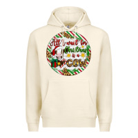 Tofu Christmas all i want for christmas is a cow Premium Hoodie - Artiststas