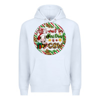 White Christmas all i want for christmas is a cow Premium Hoodie - Artiststas