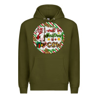 Army Green Christmas all i want for christmas is a cow Premium Hoodie - Artiststas