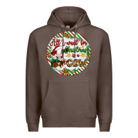 Coffee Christmas all i want for christmas is a cow Premium Hoodie - Artiststas