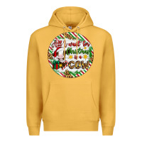 Mustard Christmas all i want for christmas is a cow Premium Hoodie - Artiststas