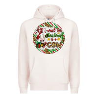 Pale Pink Christmas all i want for christmas is a cow Premium Hoodie - Artiststas