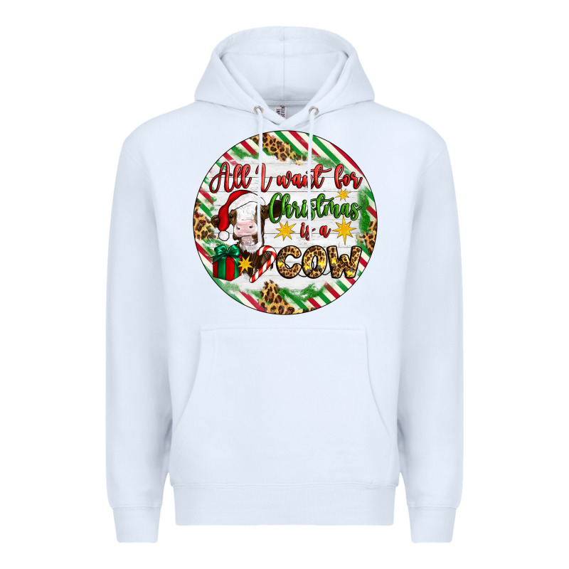 Christmas All I Want For Christmas Is A Cow Premium Hoodie by Artiststas | Teevron