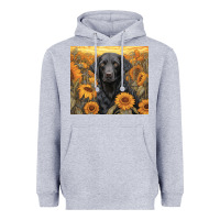 Heather Grey black lab Heavyweight Hoodie - Unal Design