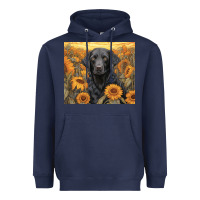 Navy black lab Heavyweight Hoodie - Unal Design