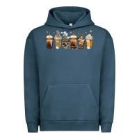 Pigment Midnight Navy skeleton coffee cups Urban Hoodie - Jasminsmagicworld