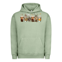 Pigment Oil Green skeleton coffee cups Urban Hoodie - Jasminsmagicworld