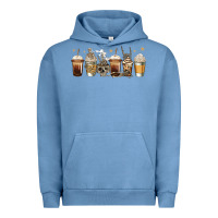 Pigment Pebble Blue skeleton coffee cups Urban Hoodie - Jasminsmagicworld