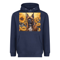 Navy boxer dog Heavyweight Hoodie - Unal Design