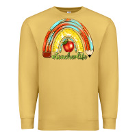 Antique Gold teacher life with rainbow Premium Sweatshirt - texasbilliewilder