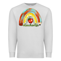 Dove Grey teacher life with rainbow Premium Sweatshirt - texasbilliewilder