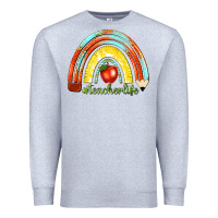 Heather Grey teacher life with rainbow Premium Sweatshirt - texasbilliewilder