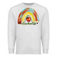 Oatmeal Heather teacher life with rainbow Premium Sweatshirt - texasbilliewilder