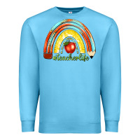 Ocean Blue teacher life with rainbow Premium Sweatshirt - texasbilliewilder