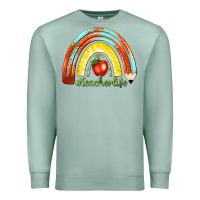 Seafoam teacher life with rainbow Premium Sweatshirt - texasbilliewilder