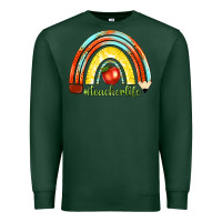 Sports Green teacher life with rainbow Premium Sweatshirt - texasbilliewilder